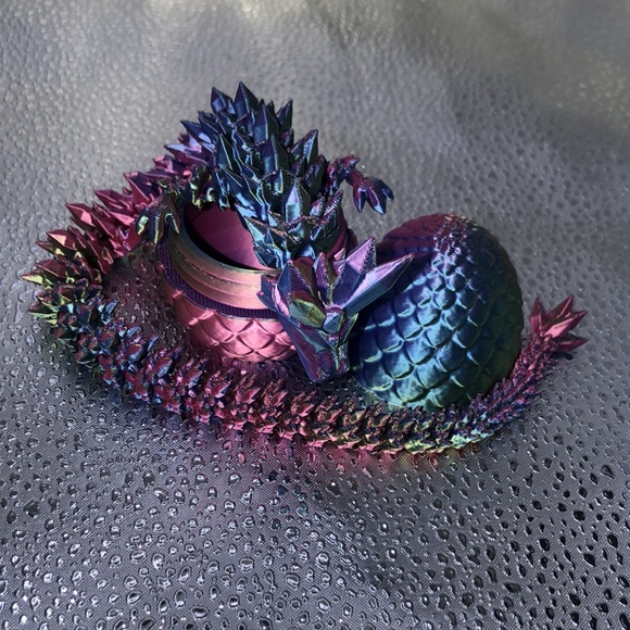 3D Printed Crystal Dragon and Egg - Picture 3 of 8